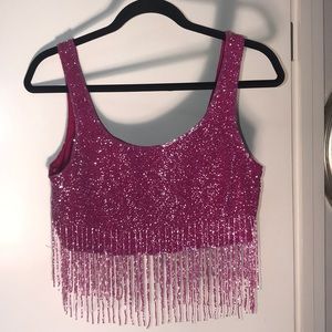 VINTAGE NWOT Sean Collection Beautiful Beaded Crop Top